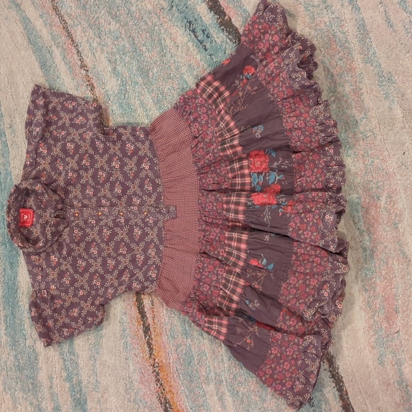 Room Seven Girls Size US 7 Dress Tiered Patchwork Boho Cowgirl Country - Picture 2 of 10